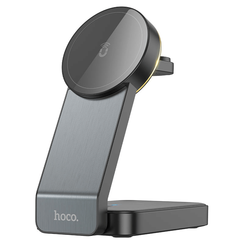 แท่นชาร์จไร้สาย 3IN1 HOCO CQ3 สีดำ สำหรับ สมาร์ทโฟน, หูฟังไร้สาย, APPLE WATCH พับเก็บได้